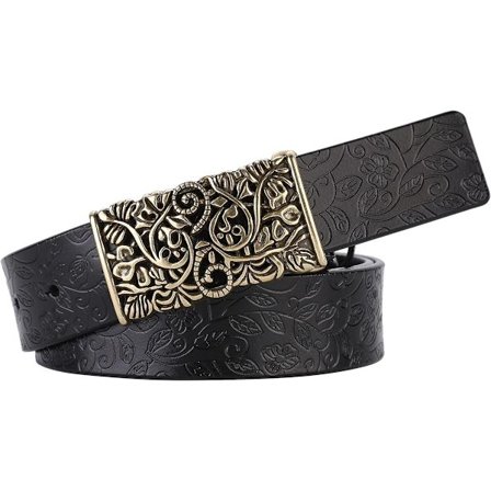 Dam vintage bälte - äkta läder, justerbar storlek, tidlös design för klänningar, kjolar och jeans, retro elegans