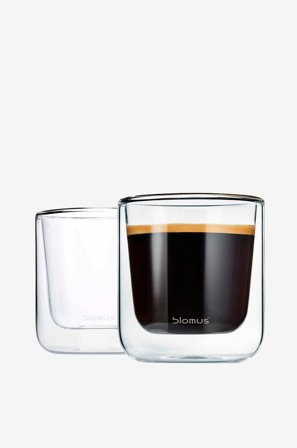 Blomus - Espressoglas Nero 200 ml 2 pak - Transparent - Kopper & krus - Fra Homeroom