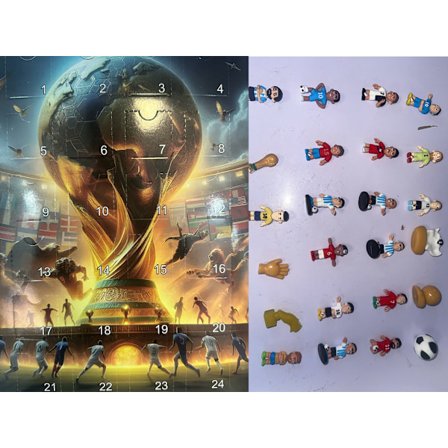 Gos- Ny 2024 VM adventskalender, juleadventskalender, Blind Box, Messi, Mbappe, Ronaldo, Haaland, etc B