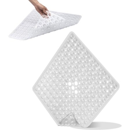 Sklisikker dusjmatte / badematte transparent m/ sugekopper - 53 x 53 cm - sklisikker dusjmatte