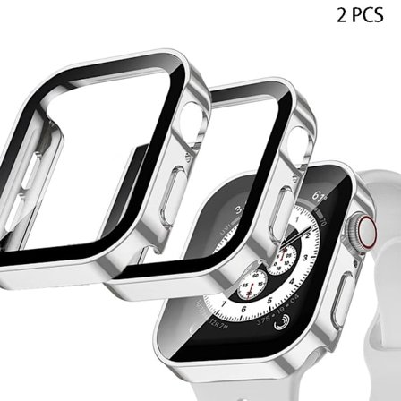 2 stk. Etui + Vanntett skjermbeskyttertilbehør Kantstøtfanger for Apple Watch 8 7 (45 mm)