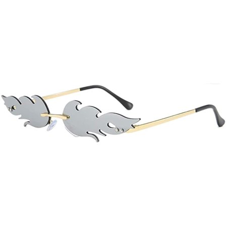 Fire Flame Sunglasses Rimless Wave Glasses Fire Shape Eyewear For Part