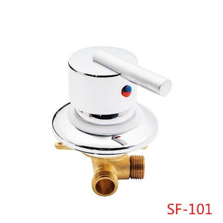 Brustet Bruserarmatur i Messing med Kromudløb - Diverter Bruserarmatur G1/2 tommer Slangetilslutning Kold og Varmt Vand Bruserarmatur til (SF-10