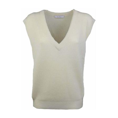 Max Mara Sleeveless Strik Hvid, Dame Slipover