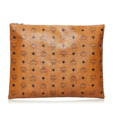 MCM Pre-owned, Pre-owned Canvas clutches Bruin, Dames, Maat:ONE Size