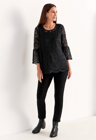 Cellbes of Sweden - Spetstopp med trumpetärm - svart - för damer - 50/52