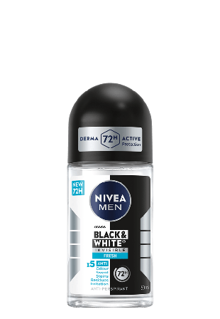 NIVEA Antiperspirant Deo Black & White Fresh Roll On 50 ml MEN Herr