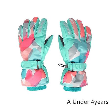 Vinterskidhandskar för barn 4-12 år, vattentäta, varma, vindtäta snowboardhandskar för pojkar, utomhusskidåkning, cykling