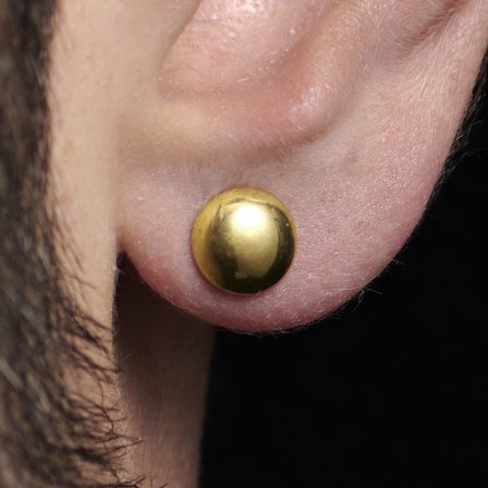 Sentio | 8 mm runder goldfarbener Ohrstecker für Männer - Ohrstecker