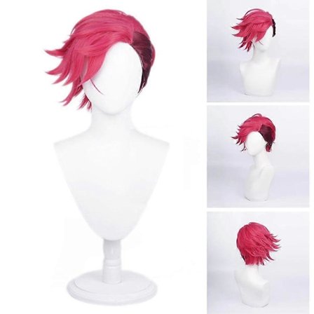 Arcane Vi Cosplay Parykk Varmebestandig Hår Kvinner Jente Anime Kort Rødt Partyhår