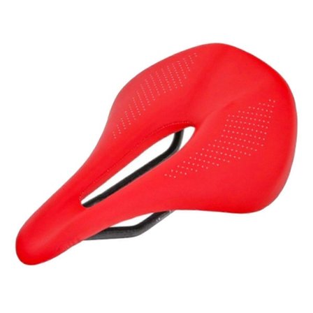 Carbon Fiber Sadel Racercykel Sadel Ultralet Carbon Fiber Sadel (143mm Bredde) Rød