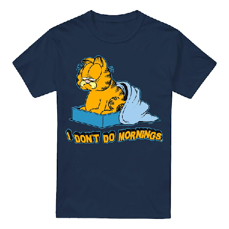Garfield Herr I Don ́t Do Mornings T-Shirt S Marinblå