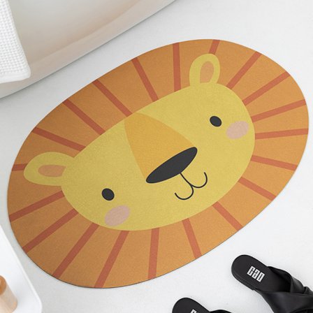 40 x 60 cm Suloinen eläin piimaa imeyvä lattiamatto - Leijona, liukumaton ja kestävä, sopii kotiin, keittiöön, makuuhuoneeseen, kylpyhuoneeseen