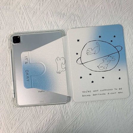 Stilrent fodral för iPad 2025 11/ 10 10.9" TD valp- och kattunge-tecknad rotation