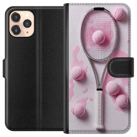 Kompatibel Tegnebogsetui til Apple Apple iPhone 11 Pro Rosa glaskugler og tennisketsjer i et kreativt stillbillede med legende popfølelse og moderne