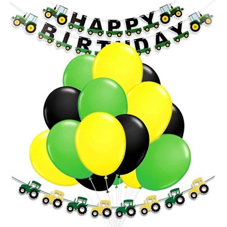 Green Tractor Party Supplies Tractor Happy Birthday Banner Garland Banner For Farm Tractor John Deere Party Decorations