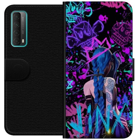 Yhteensopiva Lompakkokotelo Huawei Huawei P smart 2021 Värikäs graffitipiirustus, jossa on sinipäinen hahmo urbaanissa katutaidetyylissä