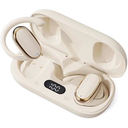 Öppna Örat Bluetooth Hörlurar, Trådlösa Sport Bluetooth Hörlurar, Bluetooth 5.49, Öppna Örat Hörlurar HiFi Ljudkvalitet (Varm Färg)