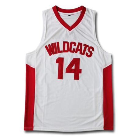 14 Zac Efron Troy Bolton East Wildcats Vintage baskettröja white S