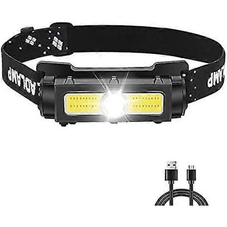 Kraftig 1000 Lumen Pandelampe, Genopladelig LED Pandelampe med Rødt Hvidt Lys og Aftagelig Magnet 7 Tilstande Pandelampe til Løb, Camping, Fiskeri