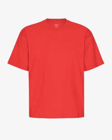 Oversized Organic T-Shirt - Red Tangerine S