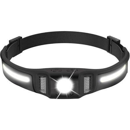 GT30 Oppladbar LED Hodelykt 650LM med Rødt Lys, Bevegelsessensor - 10 Moduser, 270° COB Lys, USB-C, IPX4, Energiklasse A+++