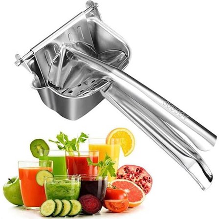 (Sølv) Manuel Citruspresser i Rustfrit Stål Citronpresser Hånd