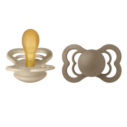 BIBS Supreme Sut Latex 2-pak Vanilla/ Dark Oak Str. 2, Børn & Forældre, Sutter, Latexsutter