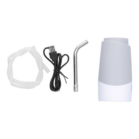 USB-oppladbar elektrisk vannpumpe i rustfritt stål, bærbar vanndispenserpumpe, grå