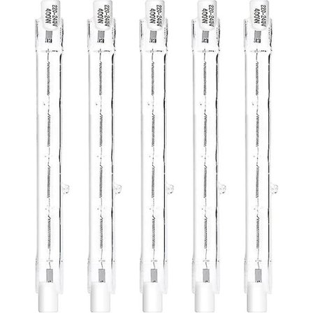 5 stk. R7s 118mm 400w Halogenpære Blyantspære Justerbar Ac 220-240v 7500lm J118 Lineær Halogen Spotlight