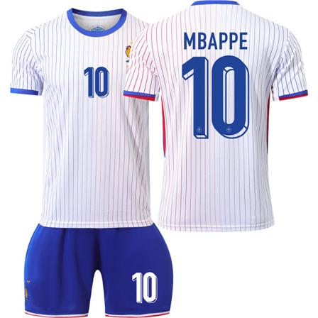 Frankrike 2024 drakt fotballdrakt EM-cuputgave hjem barn voksen sett nr. 10 MBAPPE sockless 24