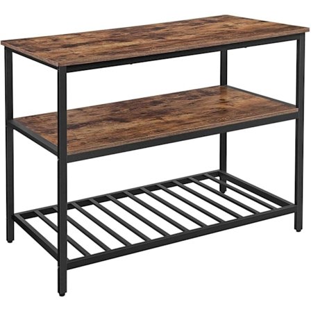 Rootz Køkkenskab - Køkkenreol - Køkkenskabe - Stående stativ med hylder - Industriel - Brun / Sort - 120 x 60 x 90 cm