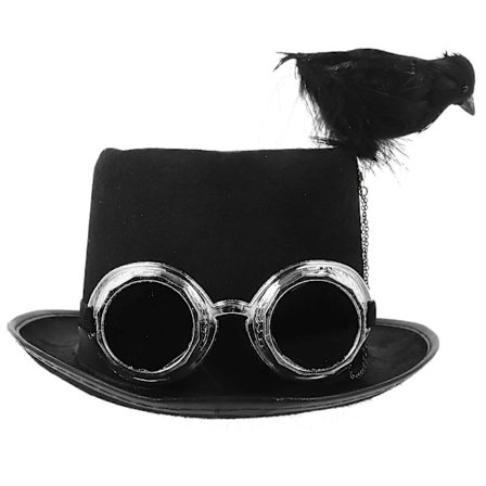 Halloween Krage Hat Karneval Elektronisk Musikfestival Hat Retro Goth Steampunk Hat Sort