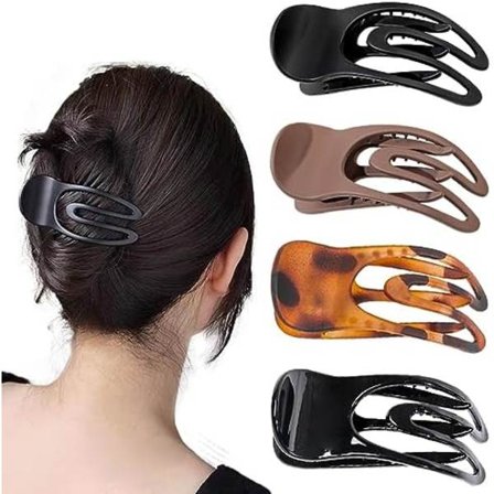 8,5x4cm 4kpl Ranskalaiset Litteät Hiusklipsit Naisille, Kaarevat Hiusklipsit Alligaattoriklipsit Volyymi Liukumaton Pito【HY】