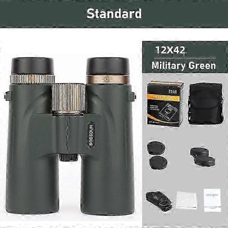 12x42 Kikkert Profesjonell HD Teleskop Kraftig Lang Rekkevidde BAK4 Prisme for Jakt Utendørs Camping-Perfekt