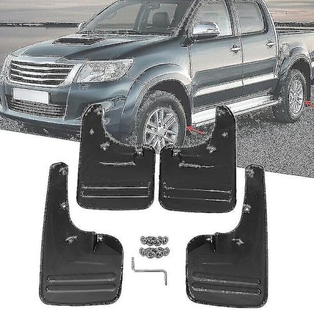 4 st. Stänkskydd Mud Flaps för Toyota Hilux Vigo 2005-2014 76625-0k030-WELLNGS