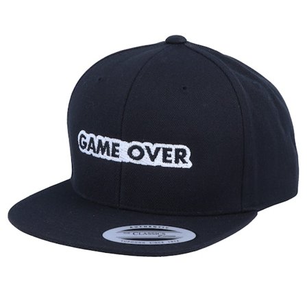 Kiddo Cap - Kids Game Over Black Snapback Snapback Black Cap - @ Hatstore