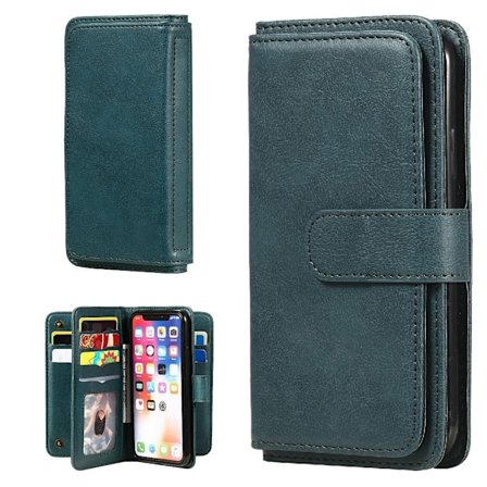 iPhone Xs / iPhone X fodral med 10 fickor - Grön