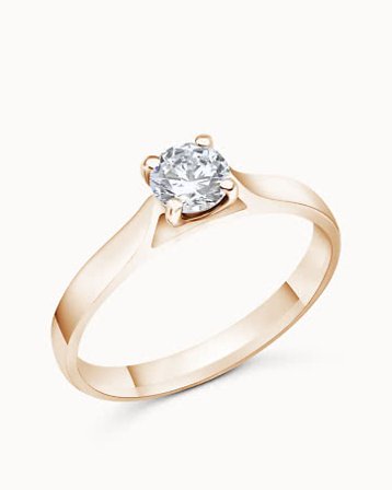 Diamantring Alba 18K Rose Gull Naturlig Diamant 0.30 Carat - Forlovelsesringer & Gifteringer hos Vanbruun