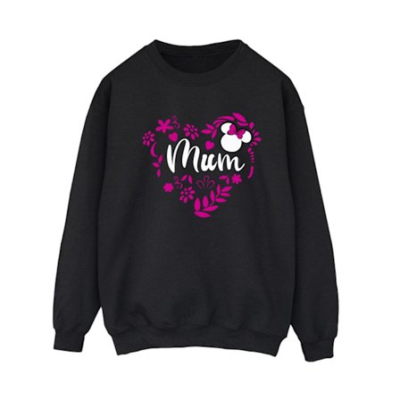 Disney Dam/Dam Mum Heart Minnie Mouse Sweatshirt L Svart