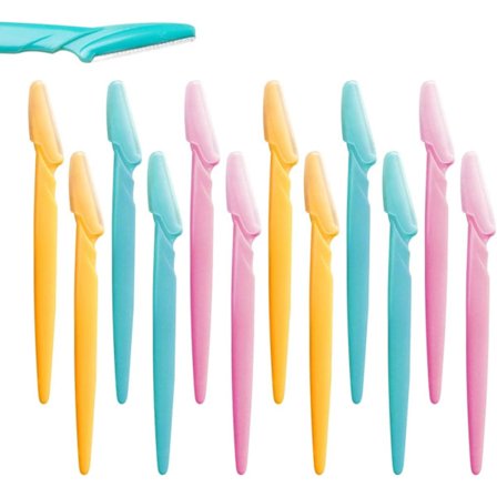 12 stycken ögonbrynsformare, rakblad för kvinnor och män, ansiktshårborttagare