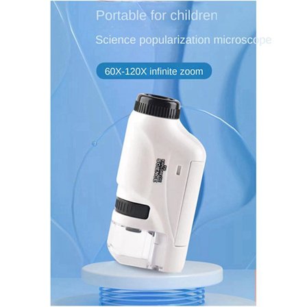 Käsikäyttöinen Mikroskooppi Tiedelaboratorio Mini Käsikäyttöinen Paristoilla Toimivat Lasten Mikroskooppi Valkoinen
