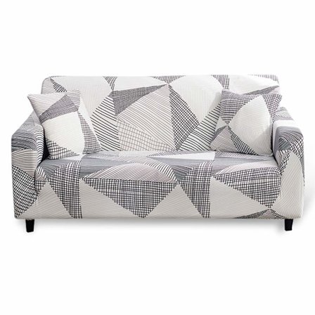 Stretchig sofföverdrag, 2-sits soffa med armstöd, halkfri soffskydd med 1 kuddfodral