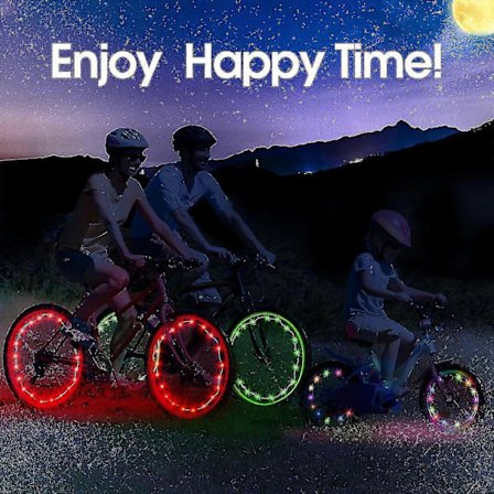 LED-polkupyörän vannevalot - Vedenpitävä kirkas pyörän valopalkki - 6 väriä 2 kpl