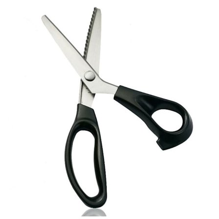 Takkesaks, professionel takket saks til klipning af stof, egnet til skrædder, inklusive 23,5 cm takkesaks