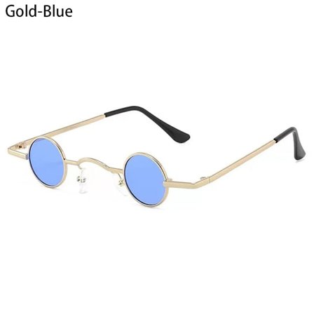 Små Runda Solglasögon Solglasögon GULD-BLÅ GULD-BLÅ