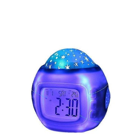 Stjerneklar Himmelen Projeksjon Vekkerklokke Bursdagsgave Leketøy Barn Sov Vekkerklokke Liten Nattfargelampe [HK]_qcx