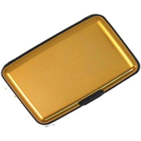 Kreditkortshållare i aluminium, plånbok, metallfodral för visitkort (Guld)