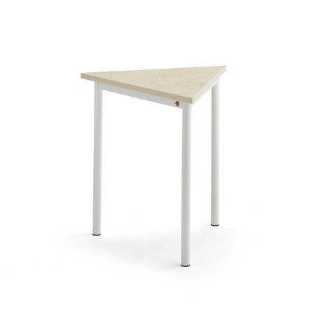 Tisch SONITUS TRIANGEL, 700x700x720 mm, Linoleum beige, weiß