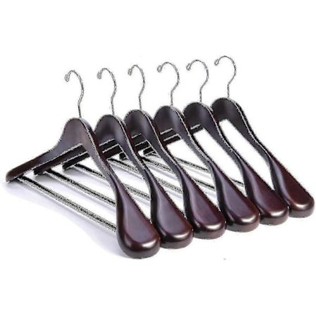 Luksuriøse kleshengere i mahogni - 6-pakning - Kleshengere i tre, jakke, yttertøy, skjorte-Fian